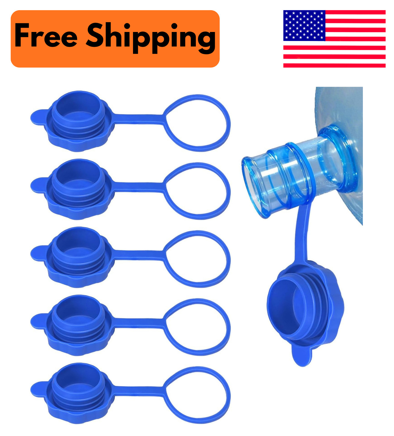 5 Pcs Reusable 5 Gallon Water Jug Caps Leak Proof Bottle Lids 55mm Water Bottles