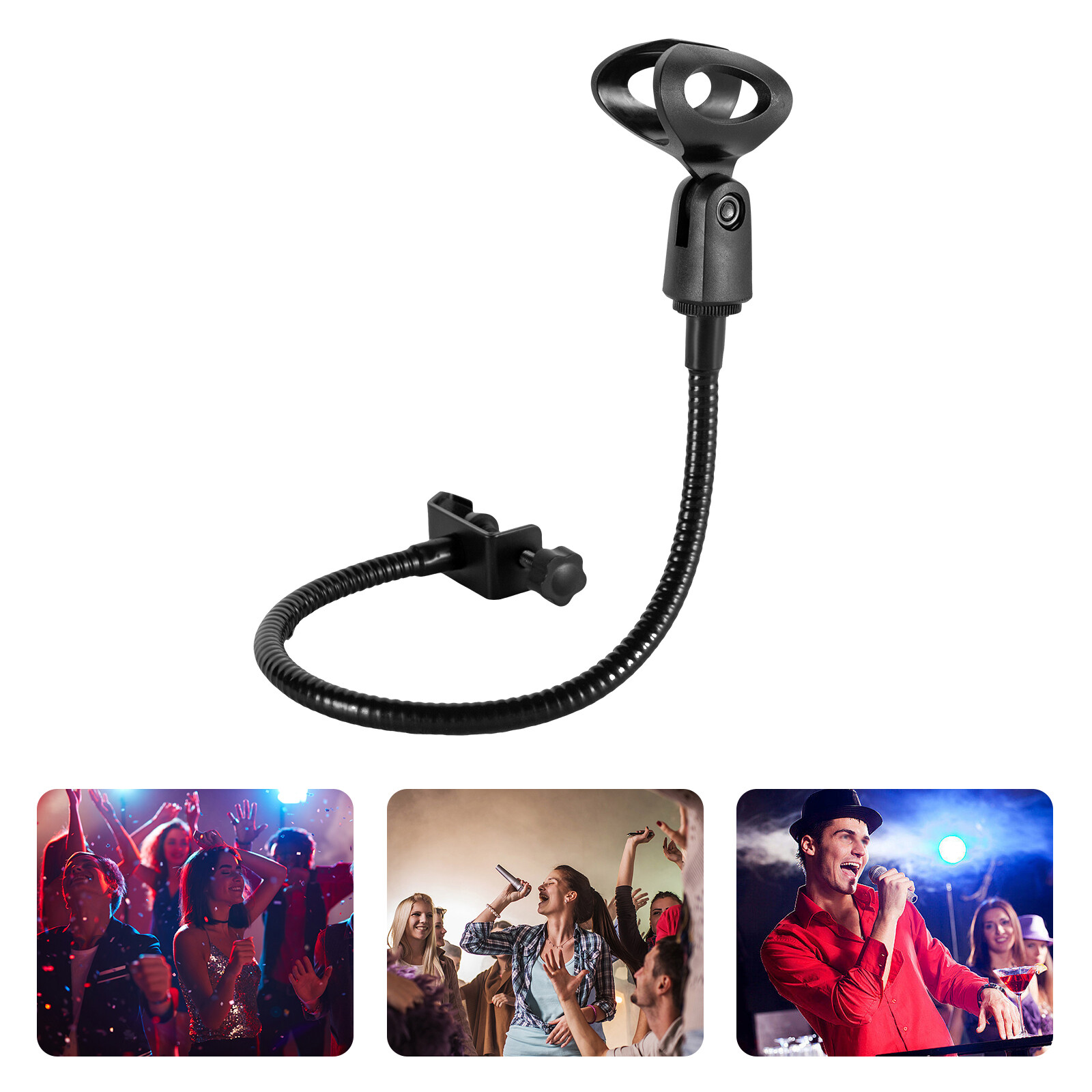 Microphone Stand Adjustable Height 360 Degree Swivel Microphone Stand W/ Clip