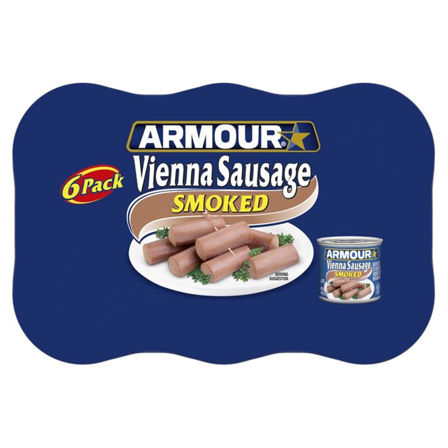 Armour Star Vienna Sausage Barbecue Flavored Canned Sausage 4.6 oz Pack of 6