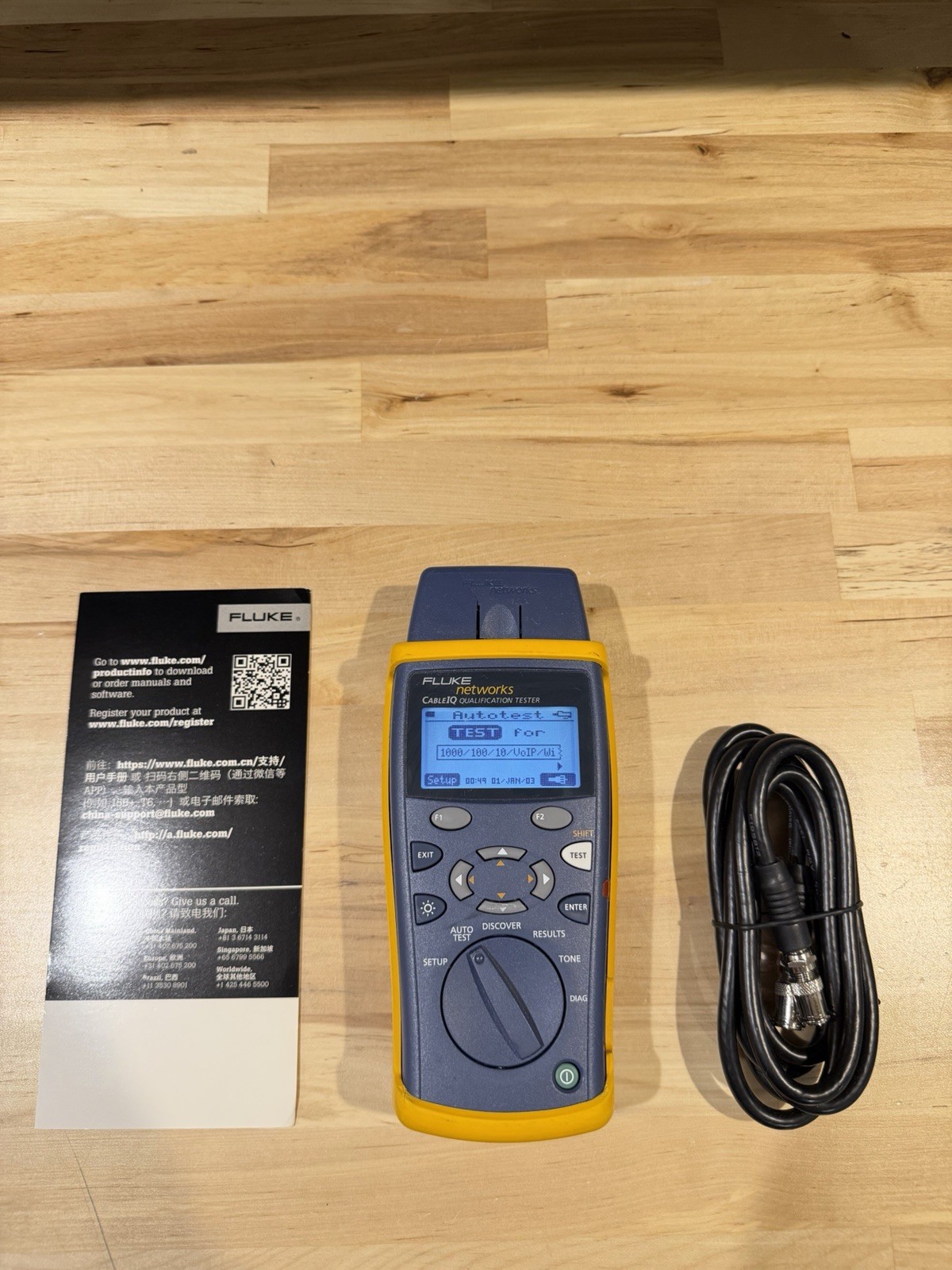 FLUKE NETWORKS CABLE IQ QUALIFICATION TESTER (TESTED) SHIPS FAST