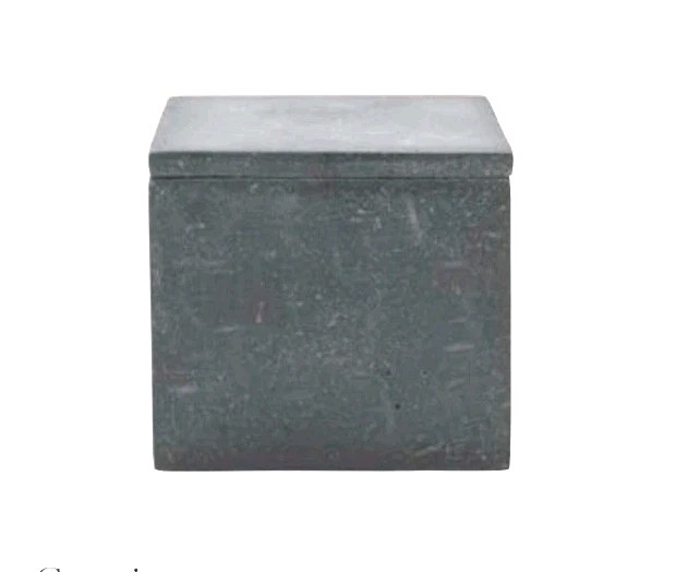 Waterworks Bowery Container Graphite  rugged look 4 3/4" X 3 1/4 X 4 1/4" Lidded