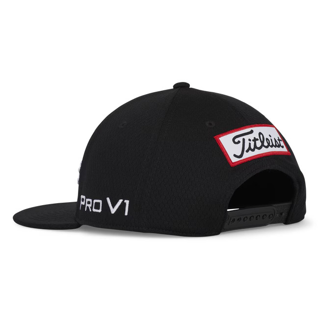 Titleist 2026 Tour Elite Flat BIll Adjustable Hat- Black/White