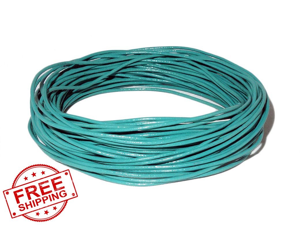 Cords Craft 1mm Turquoise Leather Cord Round 10m Jewelry Making