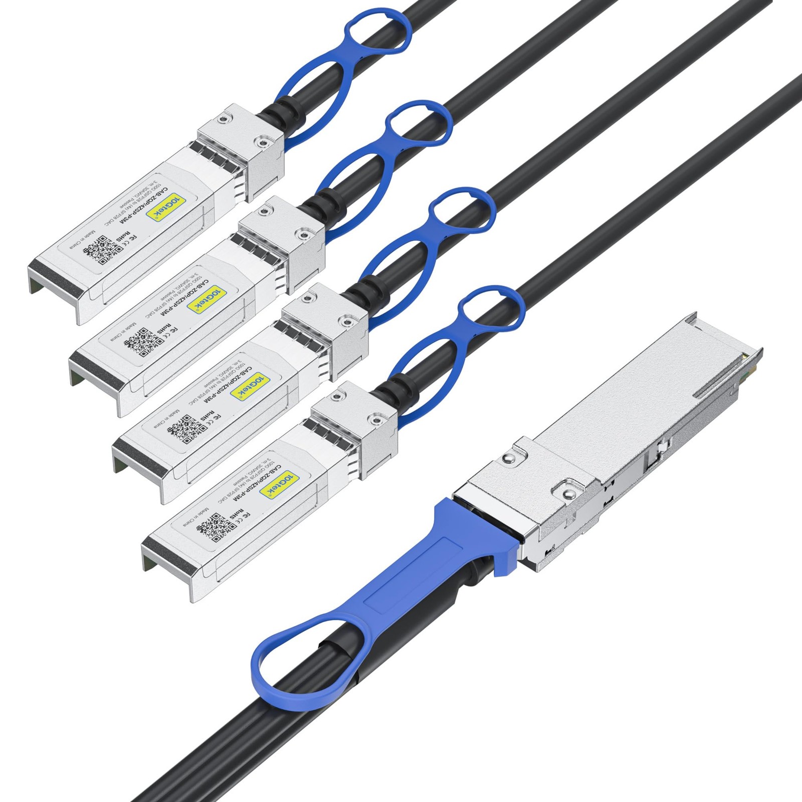 10Gtek 100G QSFP28 to 4X 25G SFP28 Breakout DAC Passive 1m, Q28-4S