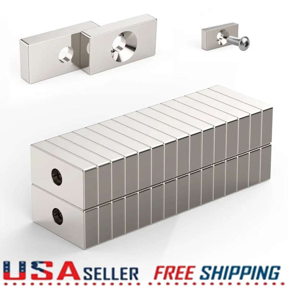 Hole Rare Earth N35 Magnets Strong Block Magnetism Neodymium Square Disc Magnet
