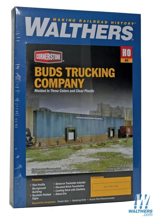 NEW Walthers Bud's Trucking Printed Building Kit HO Scale Train FREE US SHIP