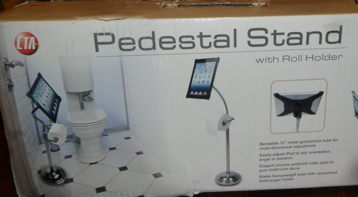 CTA Digital Pedestal Stand for iPad 2 and iPad (3rd & 4th Gen) with Roll Holder