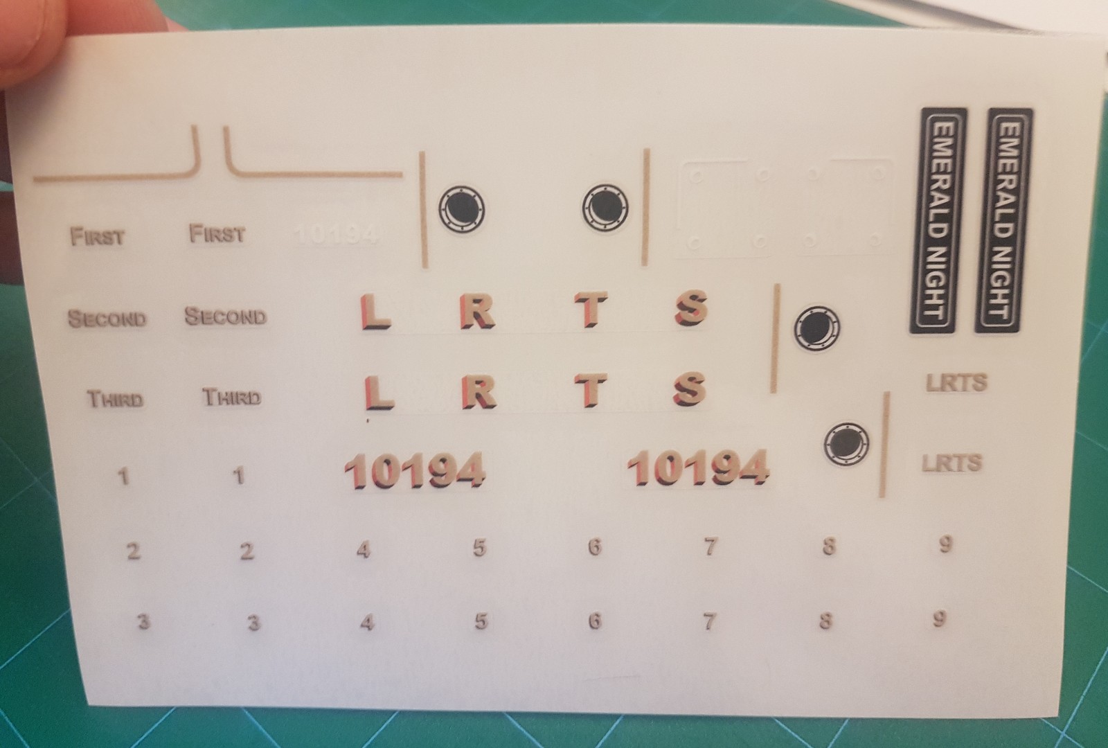 Custom Replacement Stickers for Emerald Night train 10194
