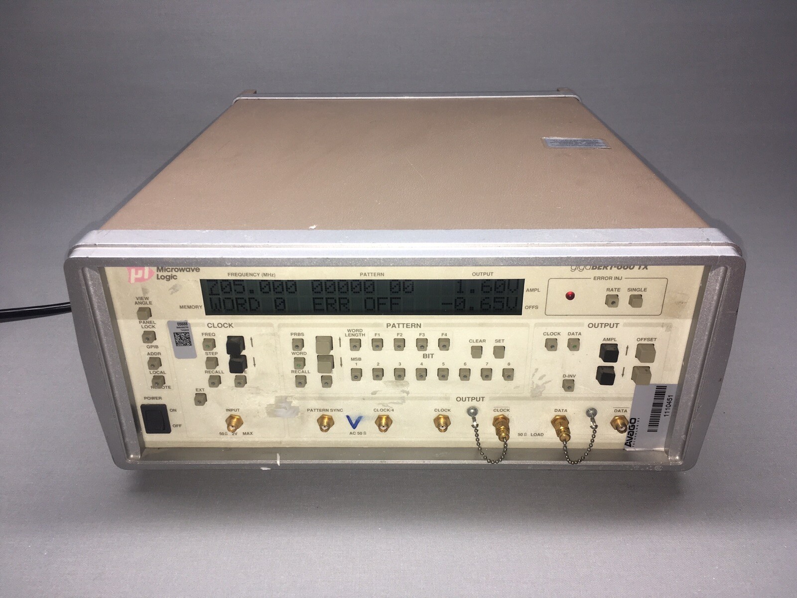 MicroWave Logic Model gigaBERT-660 Tx Error Rate Tester Analyzer