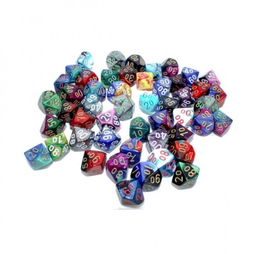 Ensemble de Dés - Gemini Dés D10% (50 X W10%) dans le Sac - Couleur Assortiment