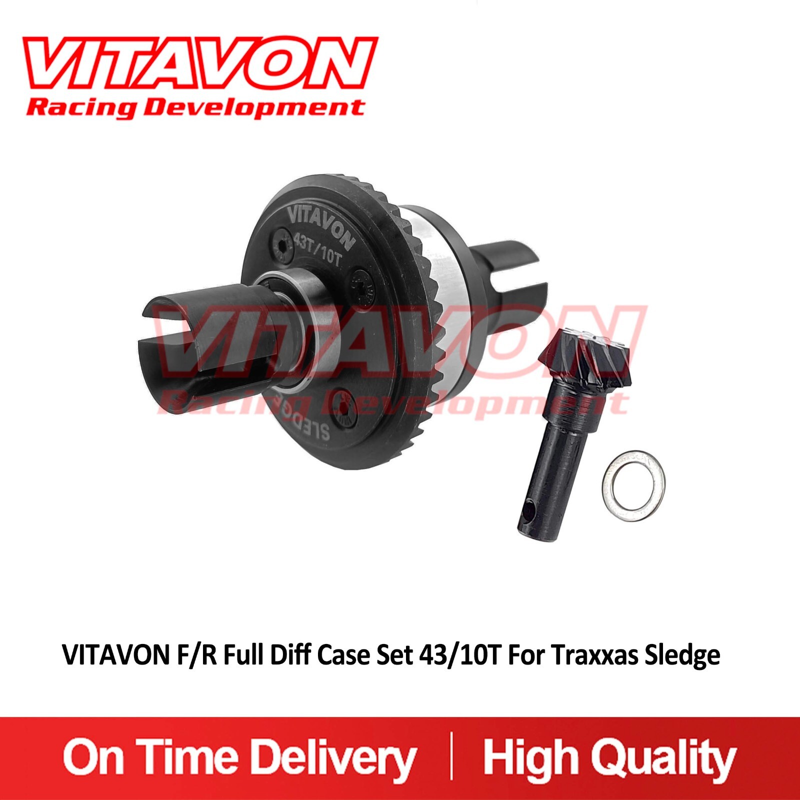 Vitavon F/R Full Diff Case Set 43/10T For Traxxas Sledge