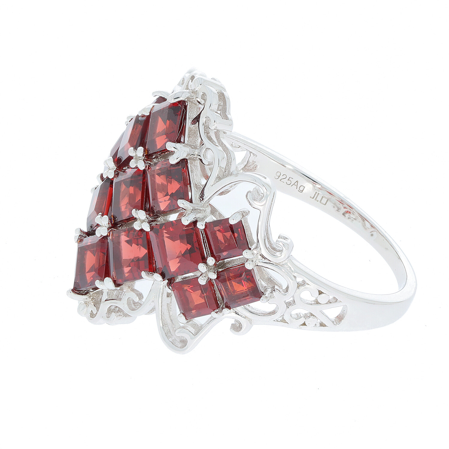 Sterling Silver Semi Mount Ring Setting Princess SQ 4X4mm Cluster White