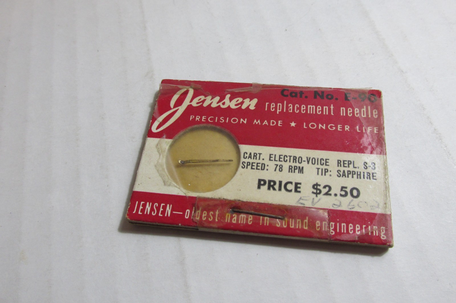 Vintage Record Player Needle Jensen E-90