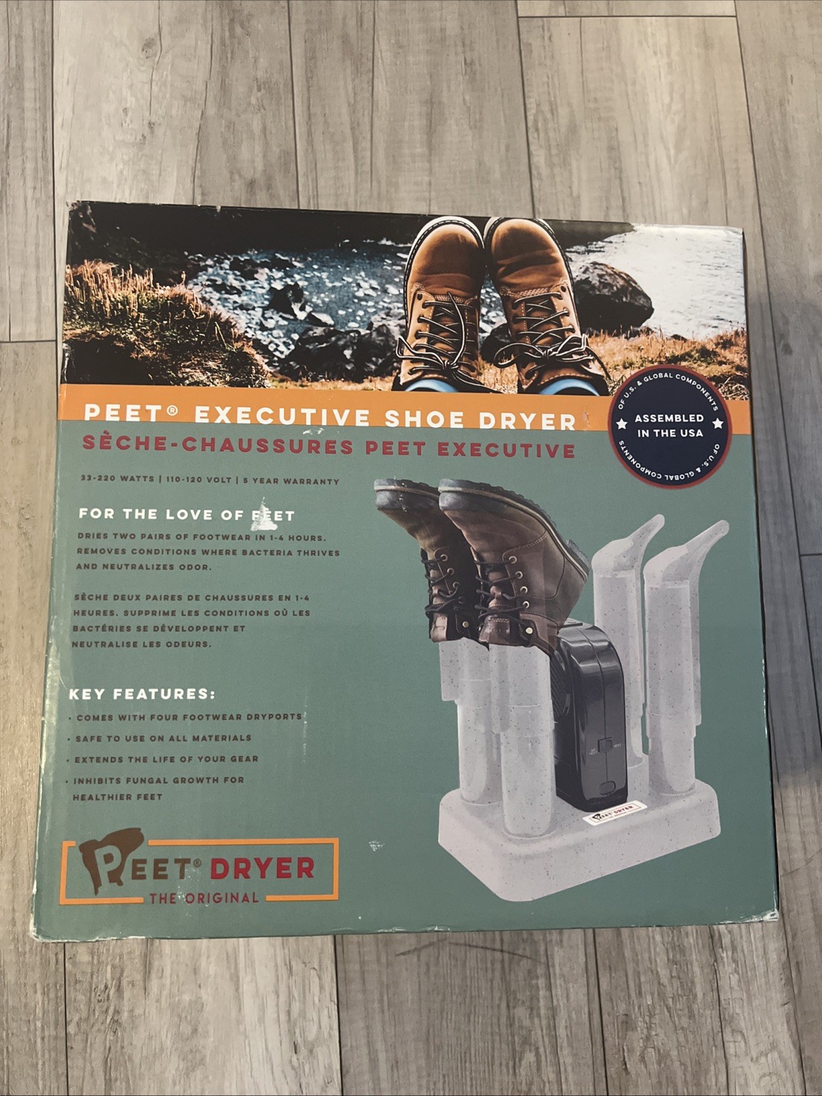 New PEET Executive 2 Pair  Shoe Boot Dryer + Timer, (Open Box)