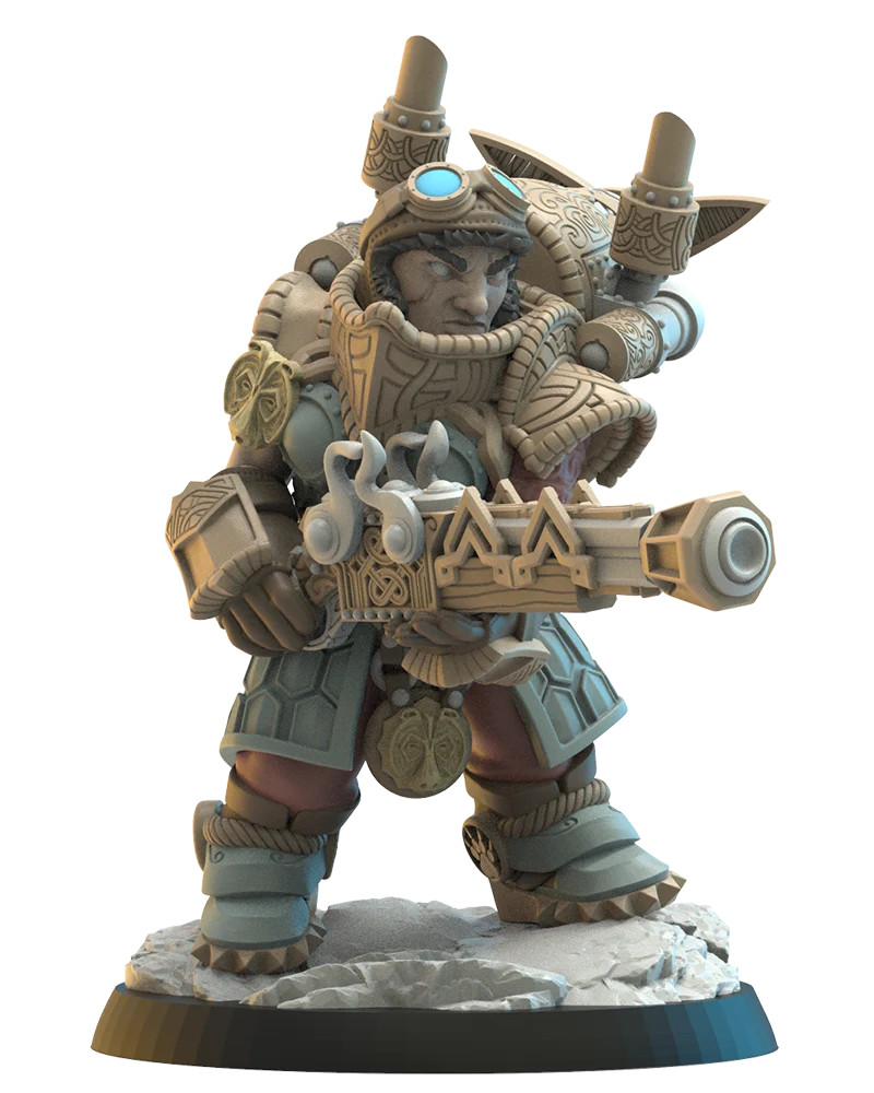 Inga, Engineer Captain - 28-32mm Niavellir - Resin Tabletop Miniature