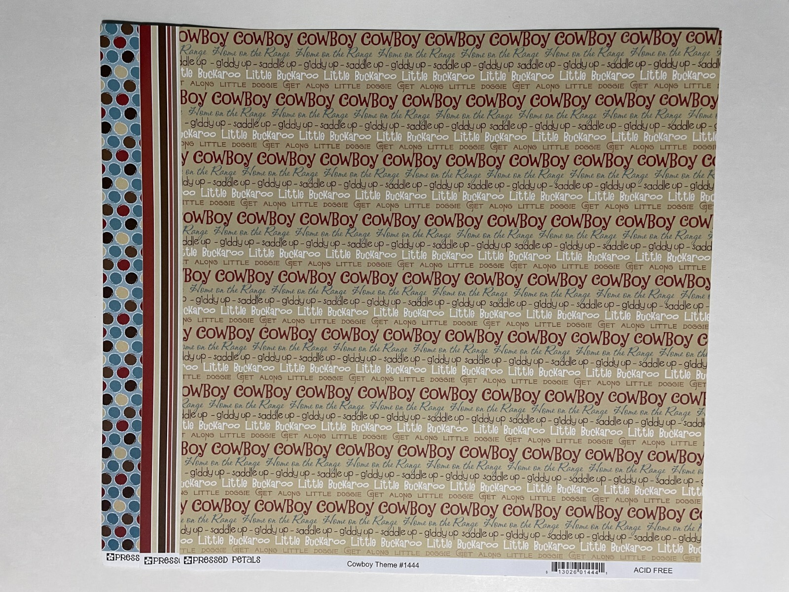 PRESSED PETALS "COWBOY" 12X12 SS PAPERS