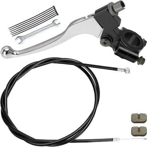 7/8" 22mm Left Brake Clutch Handle Lever 155cm Cable with Brake P Color: Black