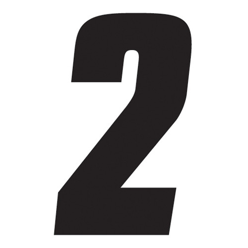 Factory Effex 2015 Factory Numbers 4" Black 2 08-90002