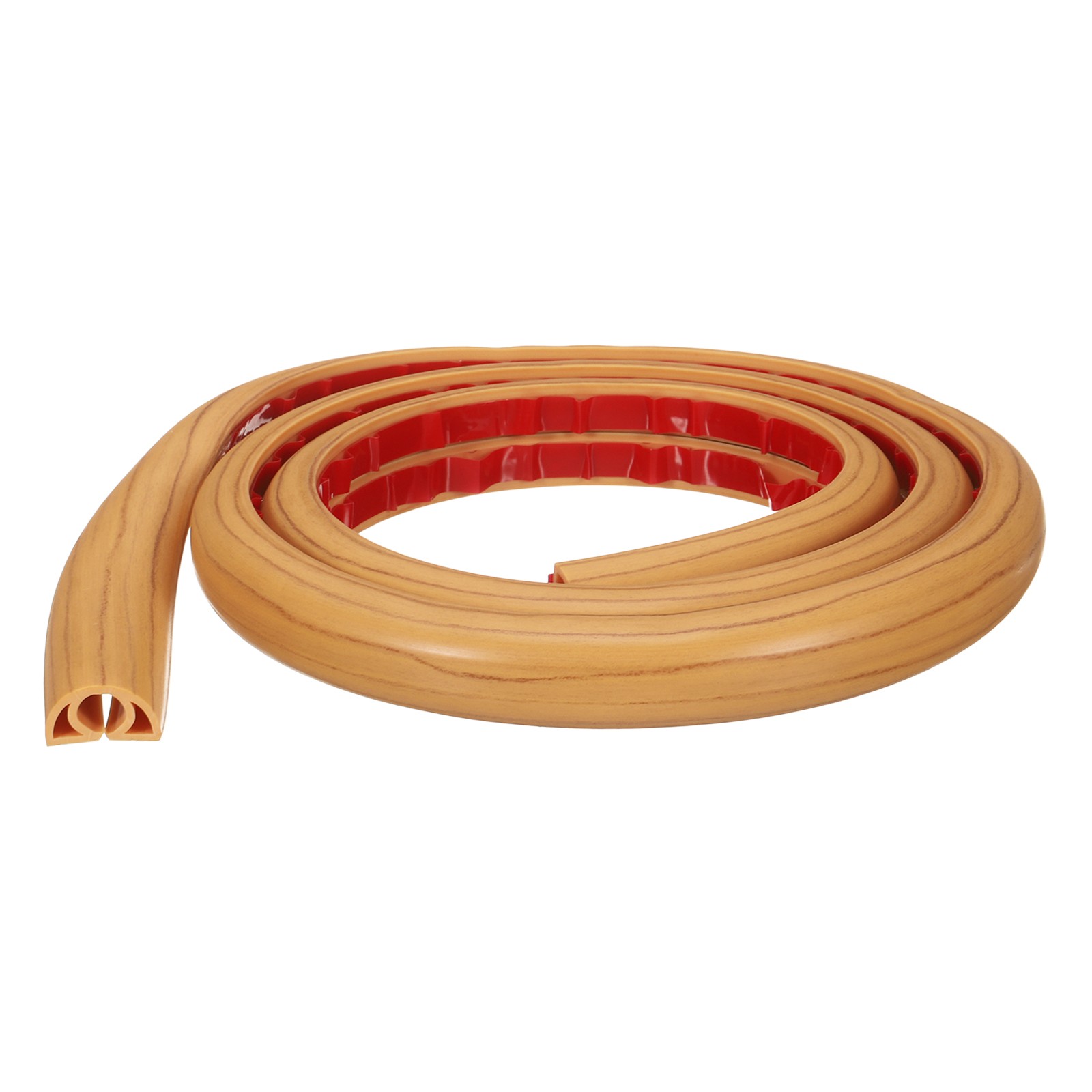 4ft Cord Cover Floor W0.3"xH0.3" Hide Extension Cable Wire Covers Wood Yellow