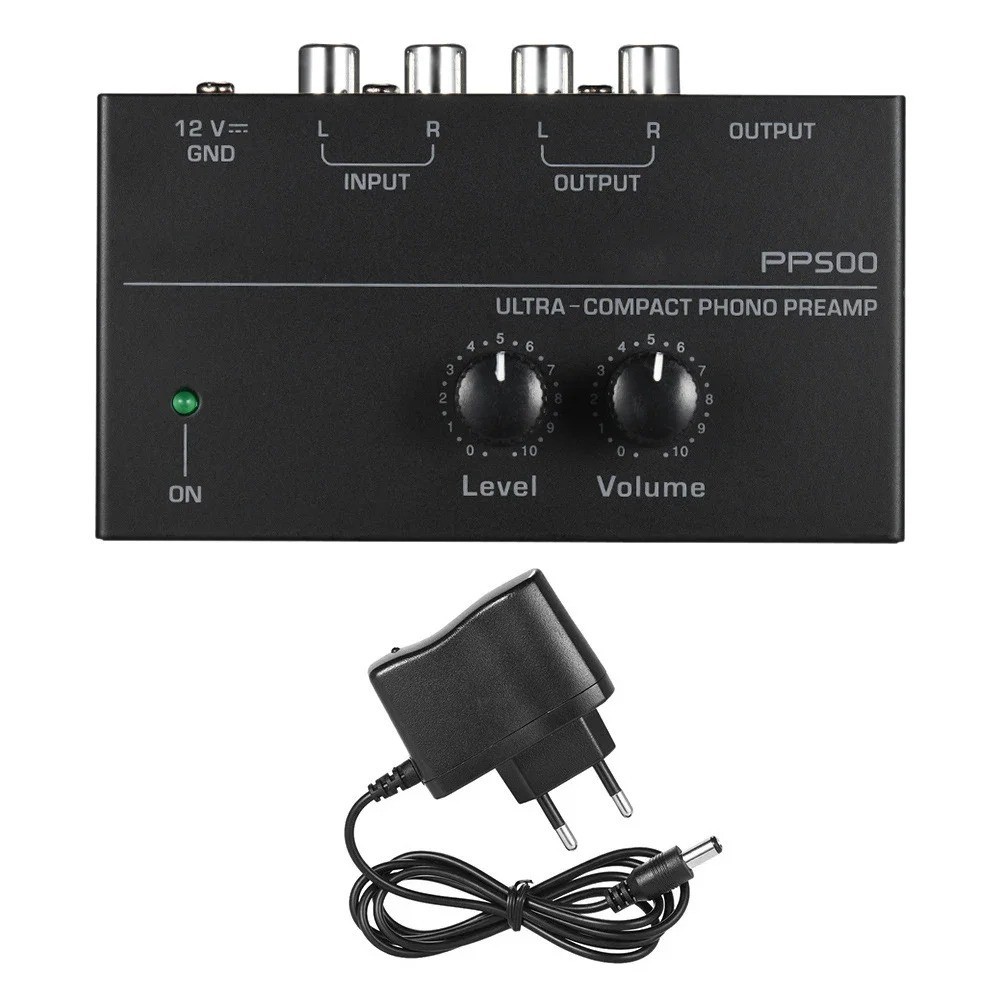 Pyle Phono Turntable Preamp Mini Electronic Audio Stereo Phonograph Preamplifier