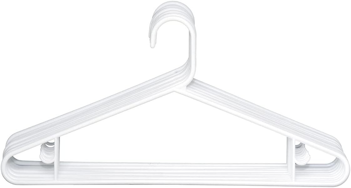 Clorox White Plastic Clothes Hangers – 10 Pack | Ideal for Everyday