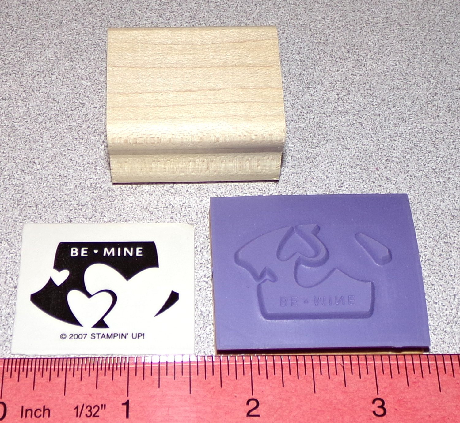Be Mine Rubber Stamp Unique Two Hearts Puzzle Pieces by Stampin Up Party Punch