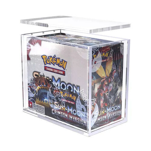 Pokemon Booster Box Acrylic Case Magnetic Protective Display Case Stackable