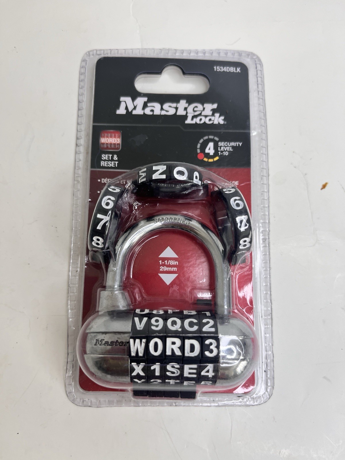 Master Lock 1534DBLK Resettable Combination Padlock Steel Indoor Outdoor