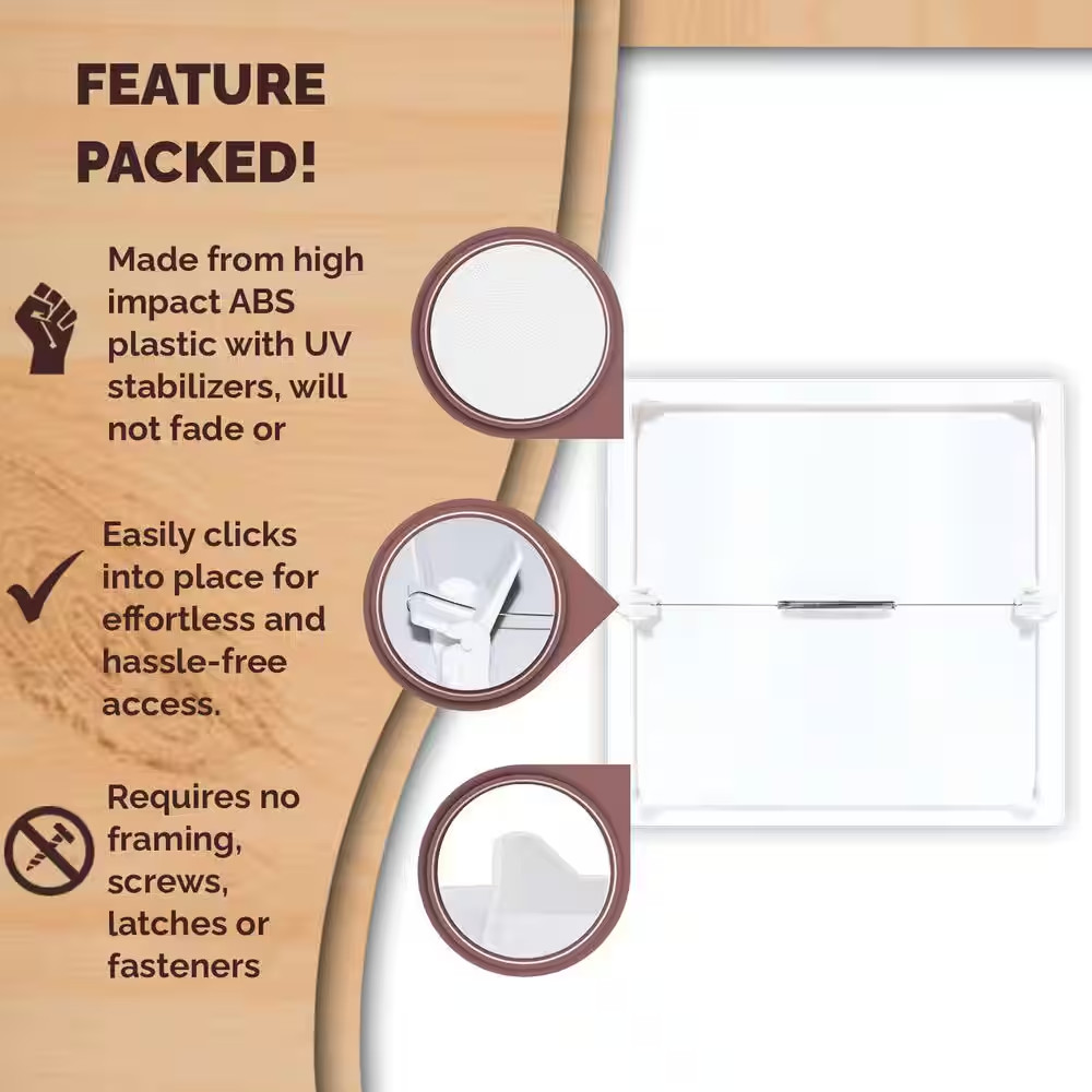 12 In. X 12 In. Spring Access Panel Plastic for Drywall and Ceiling (20-Pack)