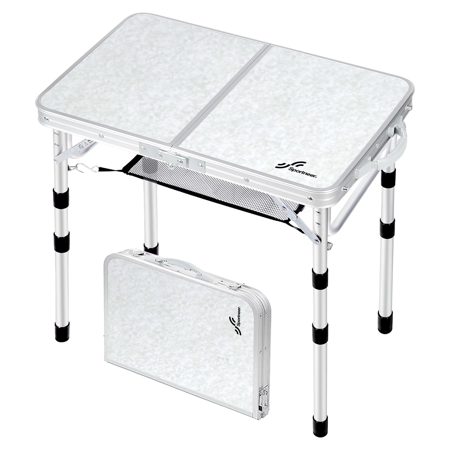 Sportneer Camping Table: Adjustable Height Small Folding Table 23.6" L X 15.7" W