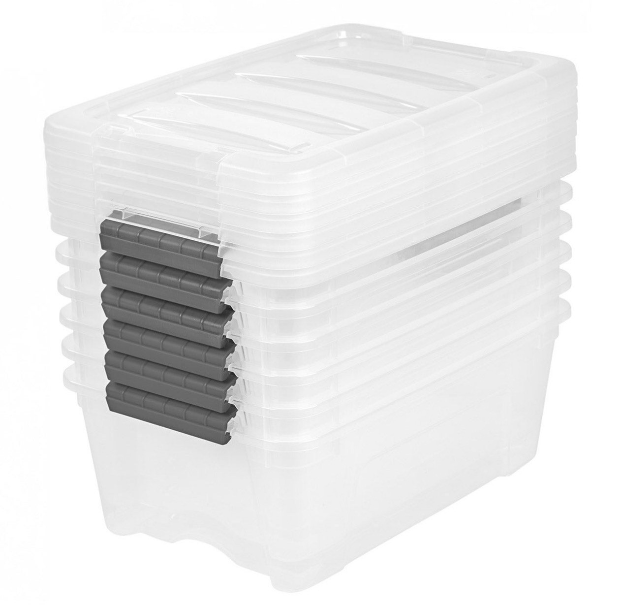 IRIS Buckle-Up Storage Set - Clear - 12.9QT - 4 Pack