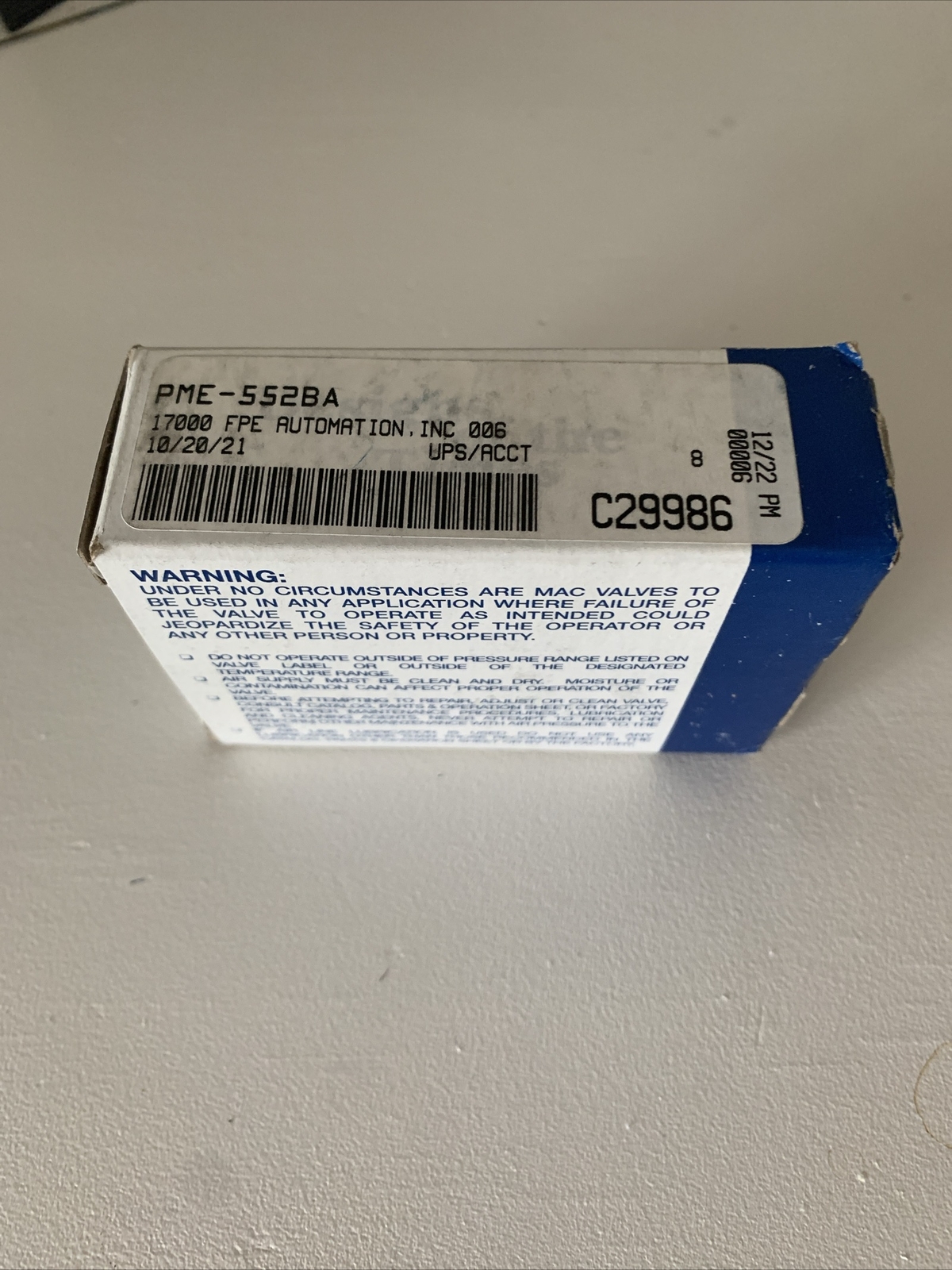 MAC valves PME-552BAAA