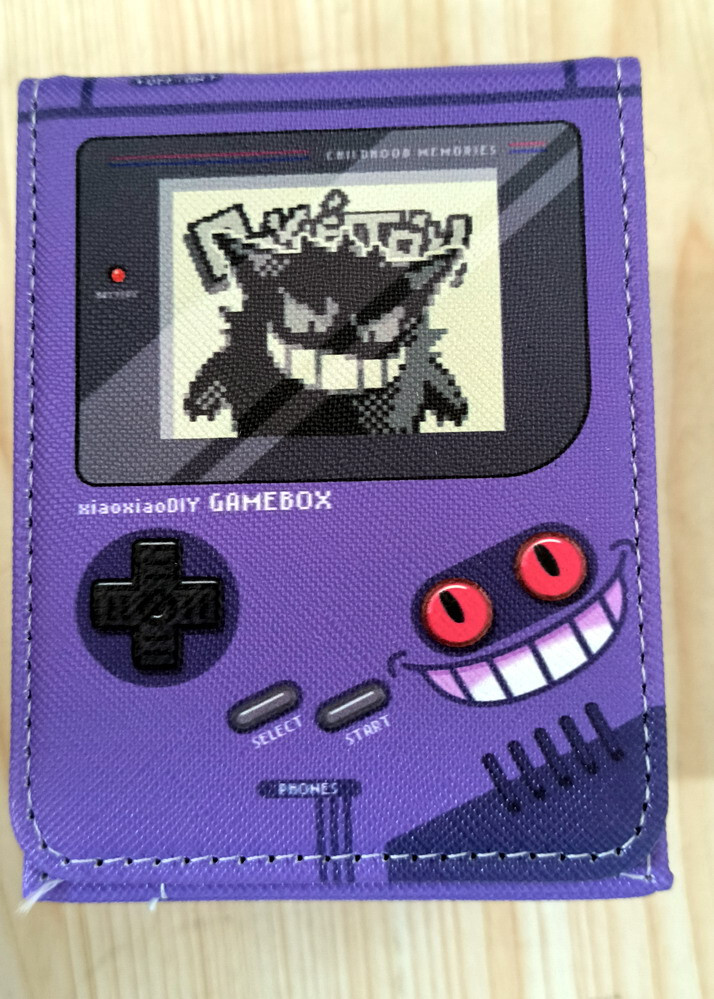 Pokemon purple Gengar PTCG gameboy style Box Carrying Travel Case