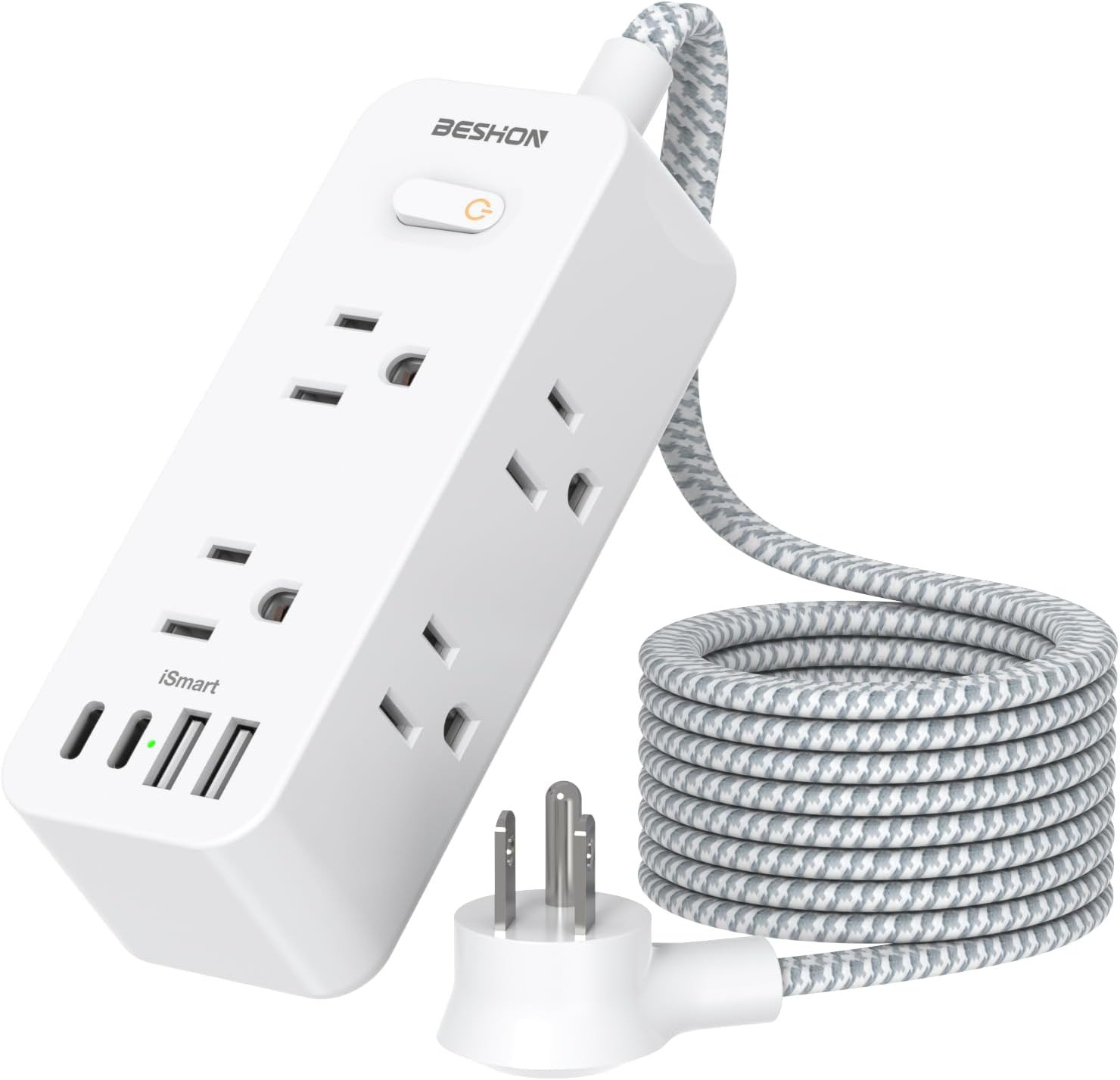 Power Strip Surge Protector,  5Ft Extension Cord, 6 Outlets with 4 USB Ports (2