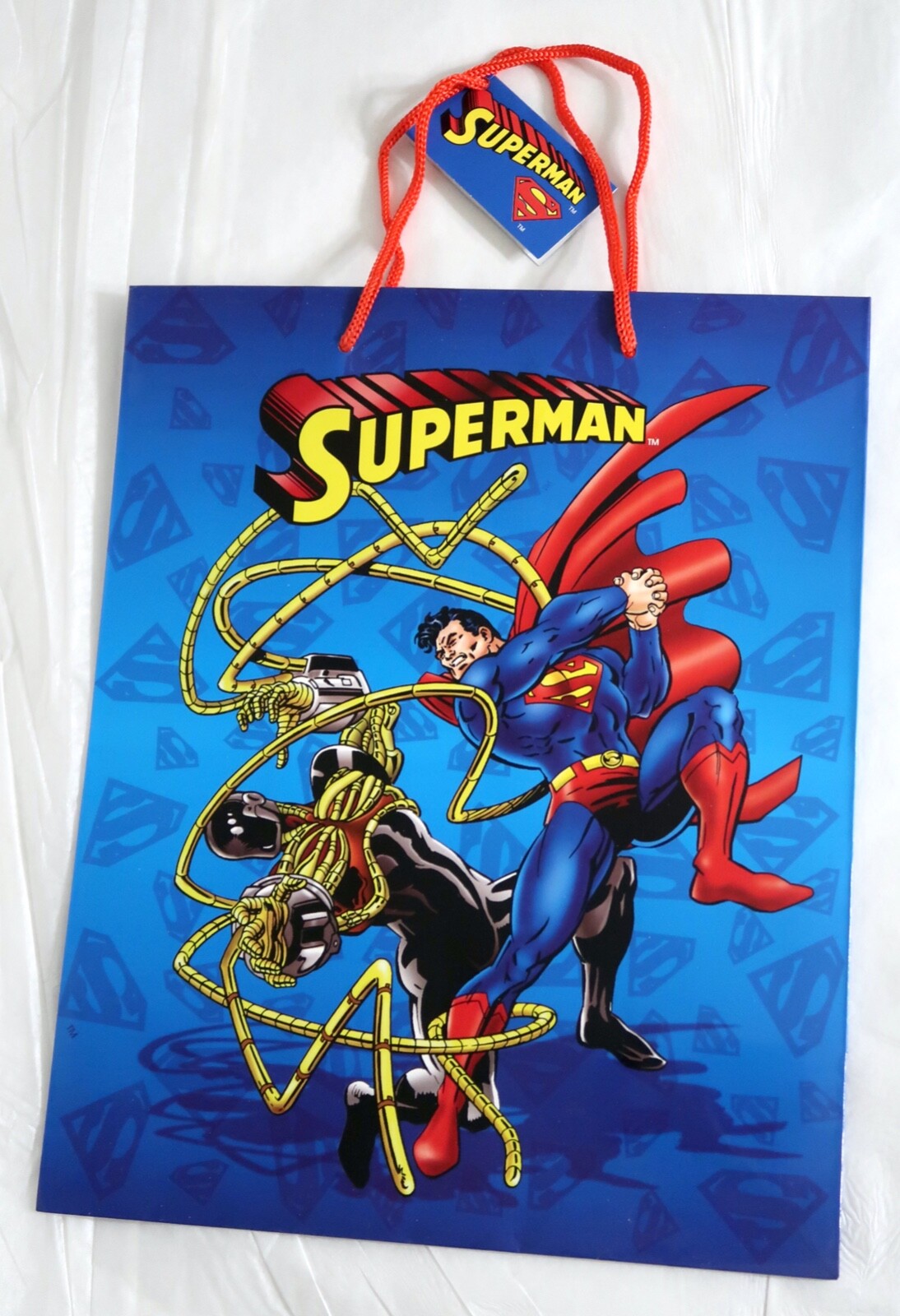 Superman vs Villain Large Gift Bag w/Tag @1997 UNUSED/EXCELLENT CONDITION/RARE