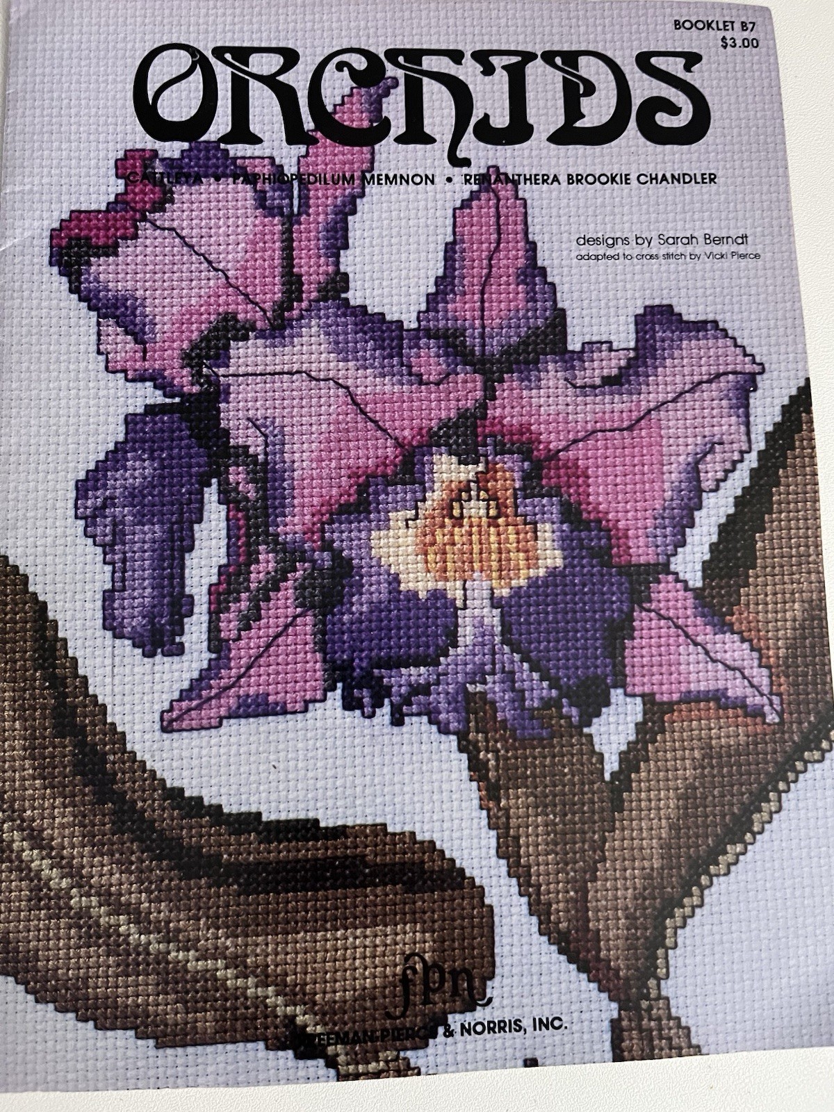 Orchid Leaflet Pattern Cross Stitch