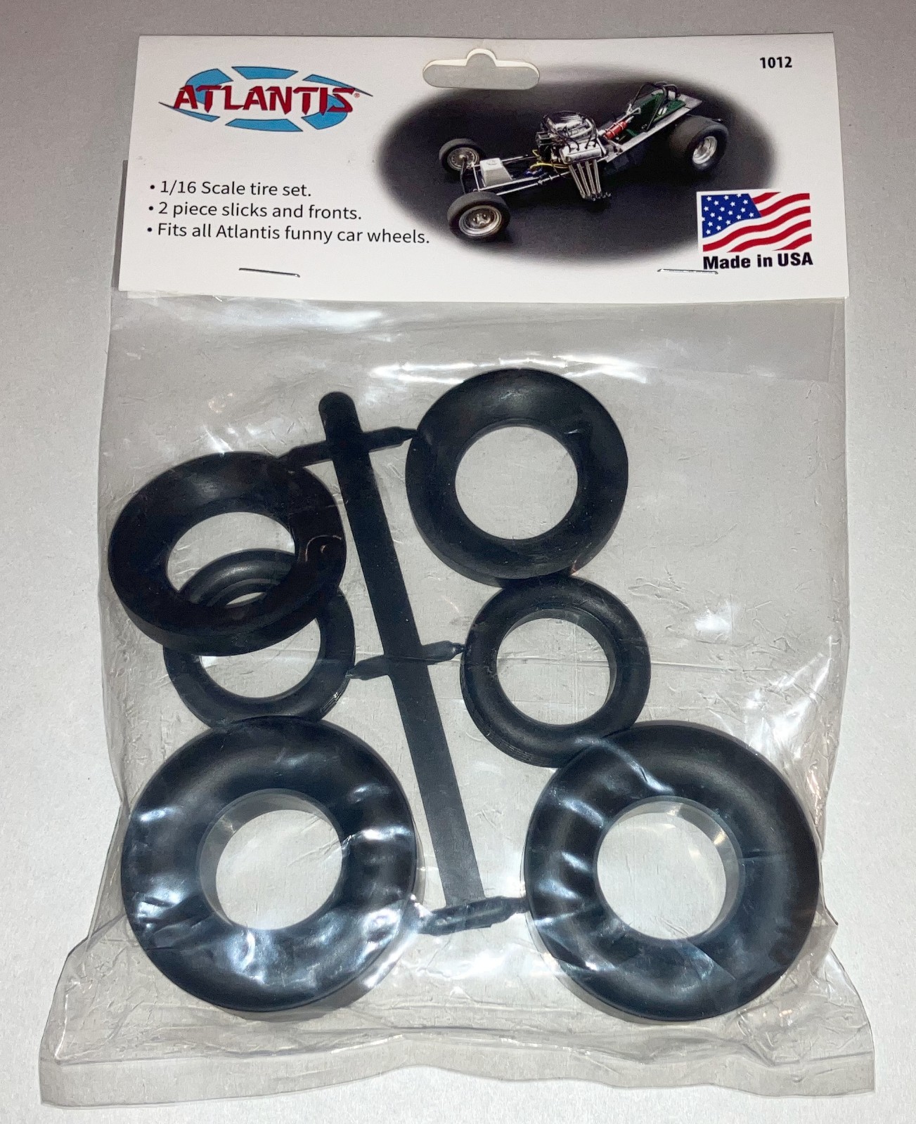 Atlantis Funny Car Tire Set for 1:16 scale Atlantis & Revell Funny Car kits 1012