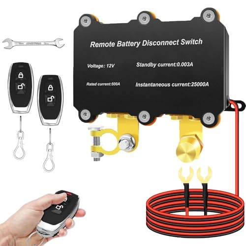 Kill Switch for Car,500A Remote Battery Disconnect Switch for Truck 12V 500A