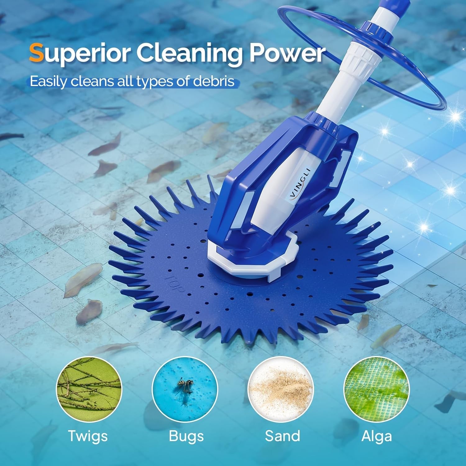 Pool Vacuum Cleaner Automatic Sweeper Swimming Pool Creepy Crawler Vacuum wit...