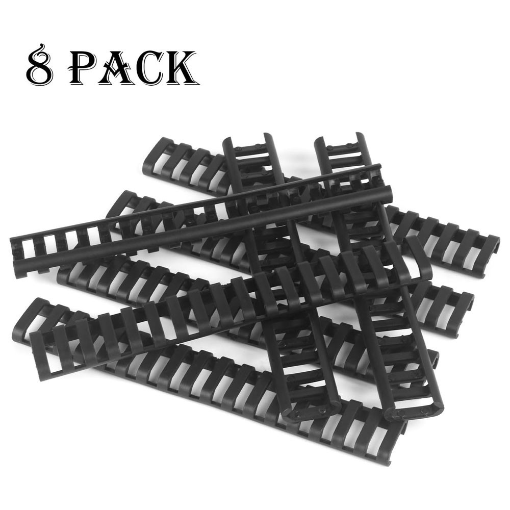 Low Profile Rubber Rifle Ladder Rail Panel Covers Heat Resistant Picatinny 8pcs