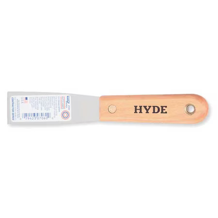 Hyde 07060 Putty Knife, Stiff, 1-1/4", Carbon Steel