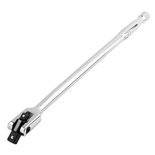 Dual drive Breaker Bar 1/2" and 3/8", 18 inch Long, Flex Handle for Breaks