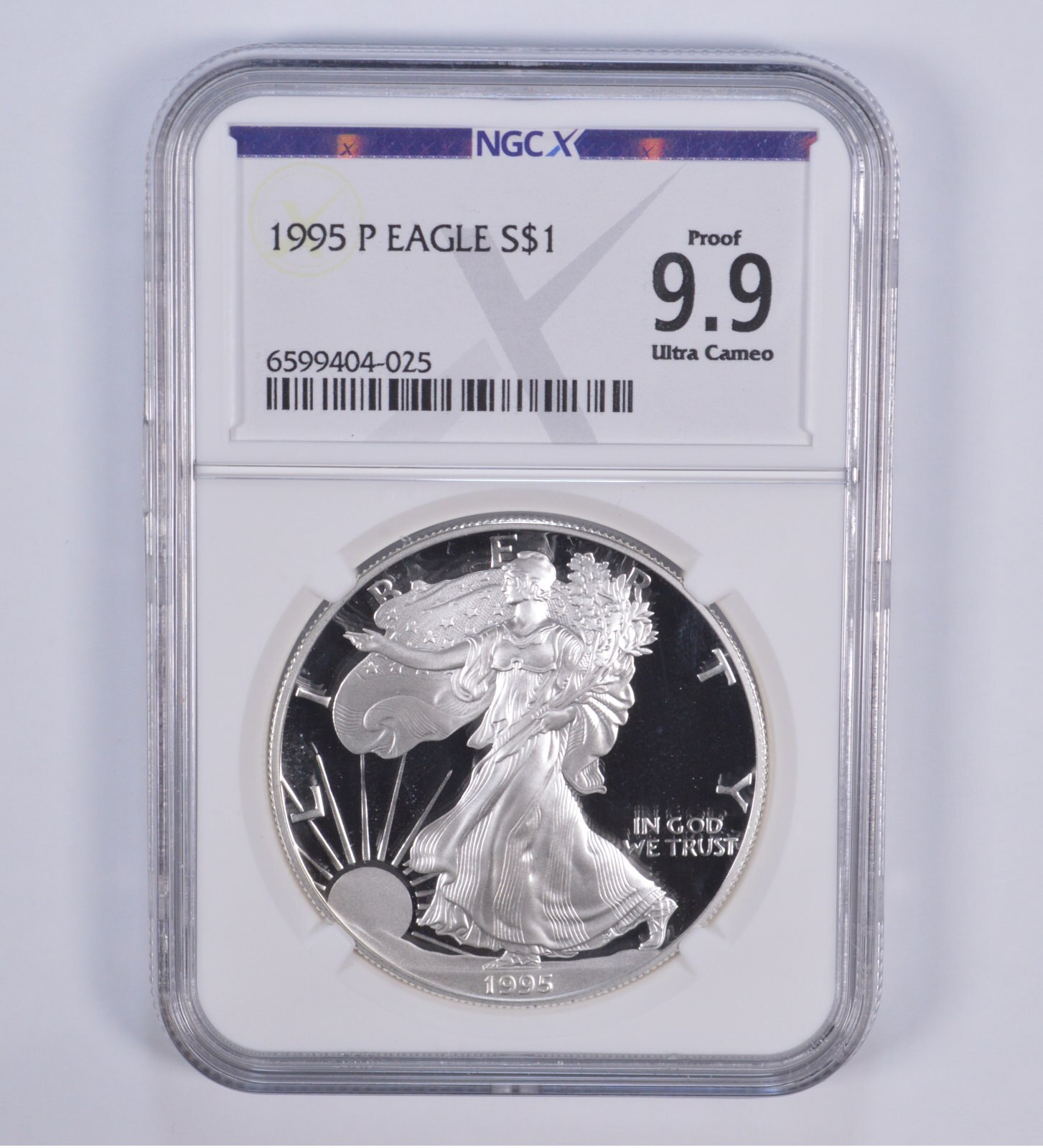 1995-P American Silver Eagle $1 Proof 9.9 NGC X NGCX - Almost PERFECT
