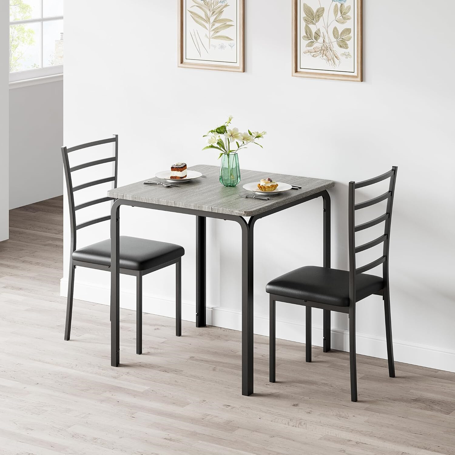 ✔️Dining Table Set for 2 Table and Chairs Upholstered Seat Dinette Furniture