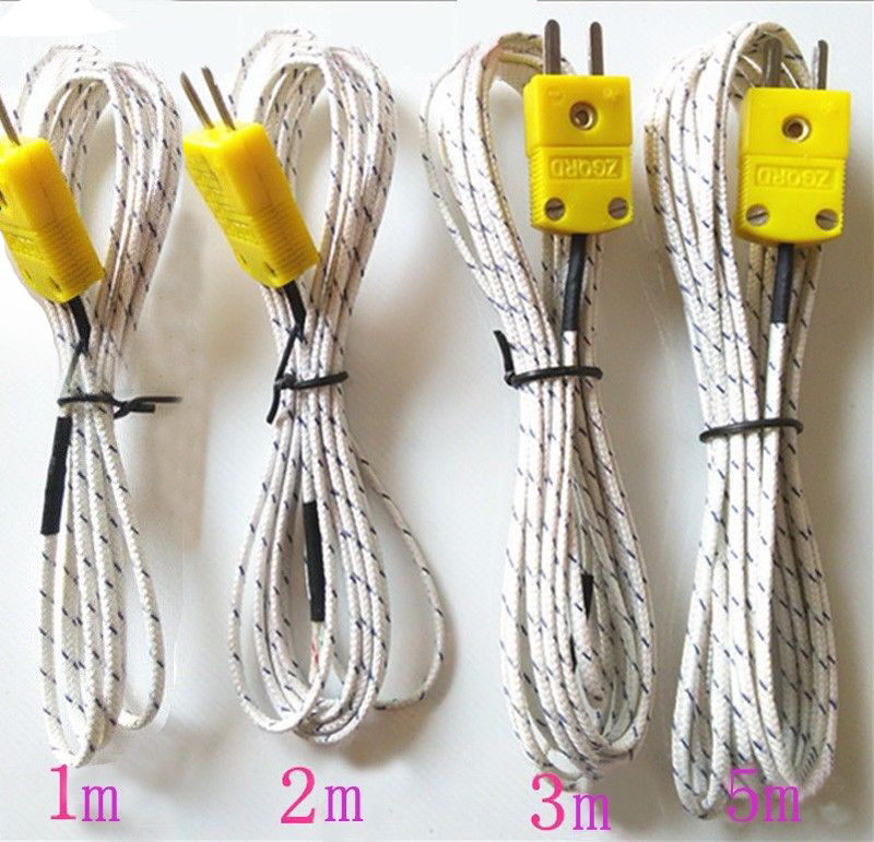 10pcs/pack LOT K Type Temperature Sensor 5m Thermocouple Wire 12.5mm Probe Cable