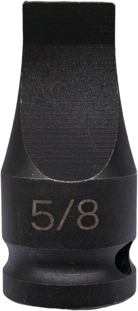 1/2" Drive Slotted Screwdriver Bit Socket,, 5/8" Width x 3/32" Thickness Tip