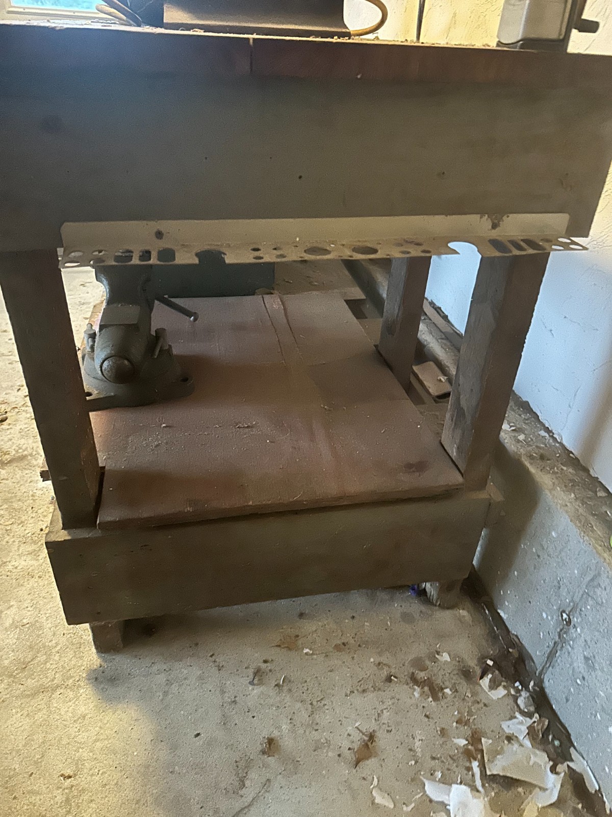 Heavy-Duty Vintage Workbench — Solid Wood, Built to Last