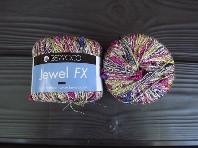 Berroco Jewel FX with glitter, 57 yards each 50 gr. ball. rayon/metalic col 6913