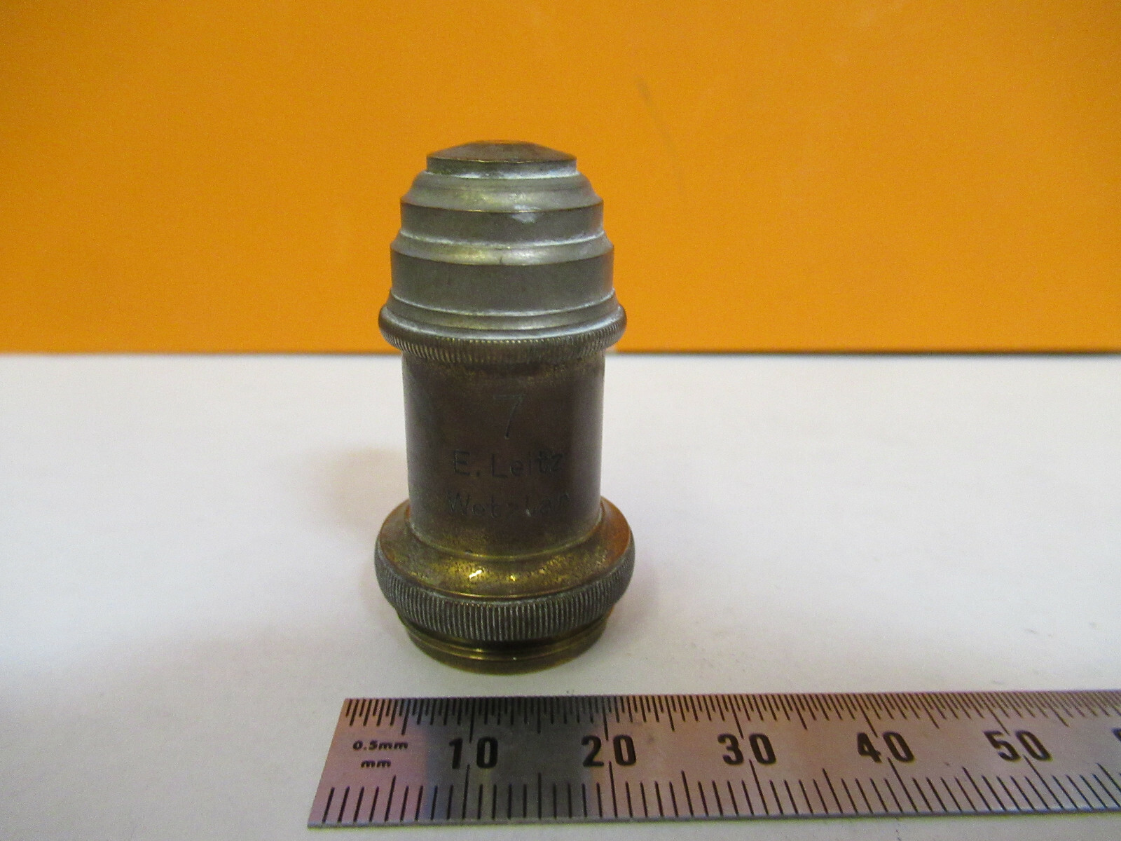 ANTIQUE LEITZ GERMANY OBJECTIVE "7" LENS MICROSCOPE PART AS PICTURED &A2-FT-86