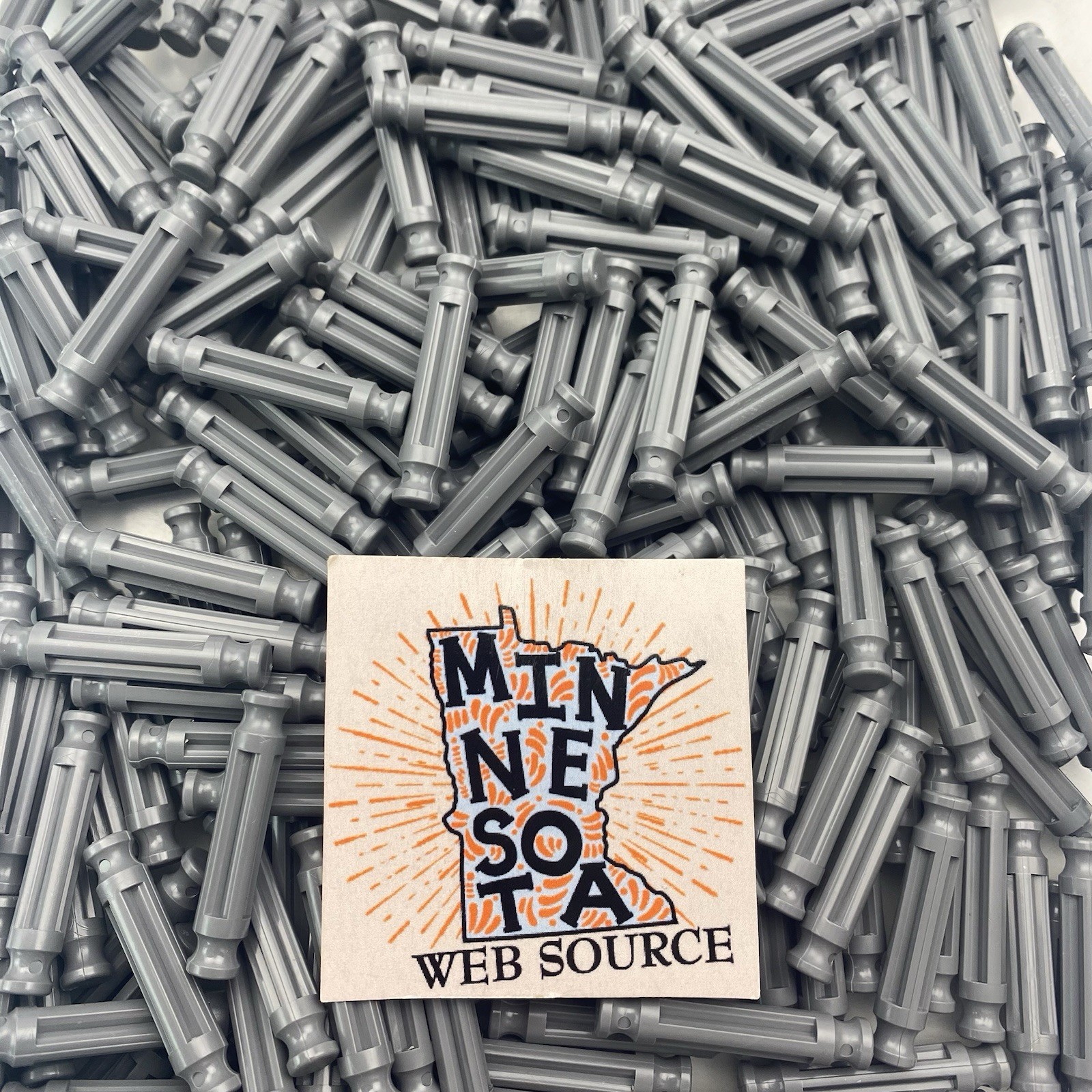 (284) K’NEX Gray 1‑5/16" (1.31") Short Rods – NEW OEM NOS – Standard Rare